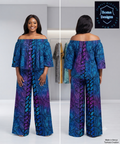 Ankara Off-Shoulder Top and Tek Pants Set