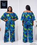 Ankara Off-Shoulder Top and Tek Pants Set